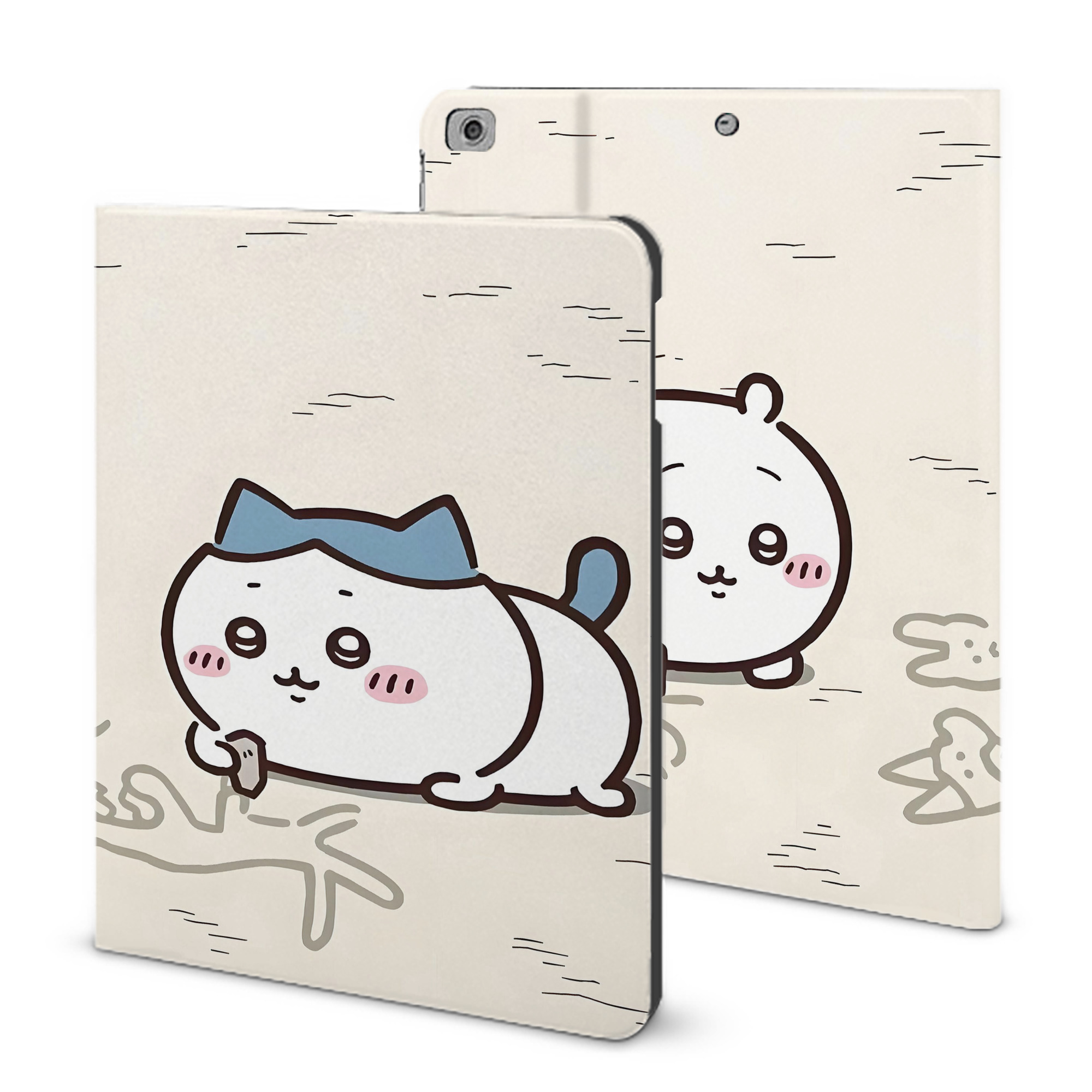 （画像用） ちいかわ Chii-kawa IPad ケース ブック型 PUレザー TPU 耐衝撃 軽量 薄型 ペン収納なし 全面保護 IPad 各モデル対応